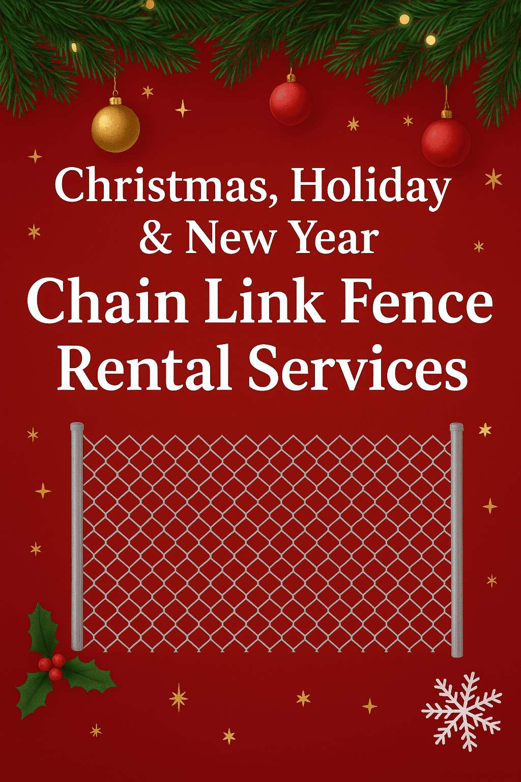 Christmas, Holiday & New Year Chain Link Fence Rental Services