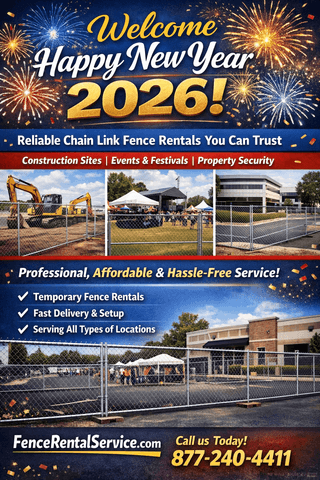 Welcome Happy New Year 2026 – Reliable Chain Link Fence Rentals You Can Trust